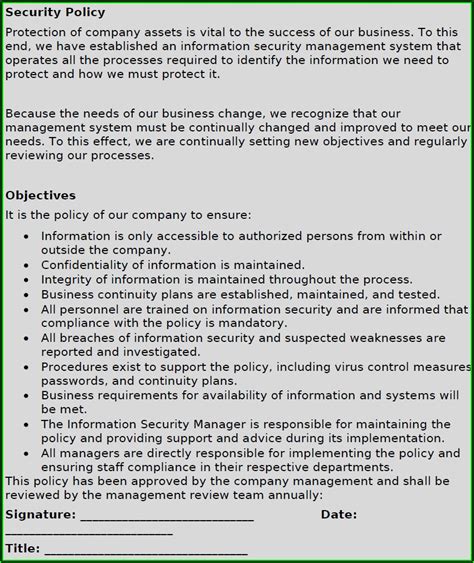Access Control Policy Template Nist