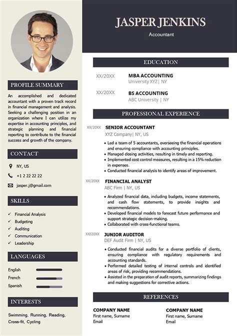 Accountant Cv Template Sample