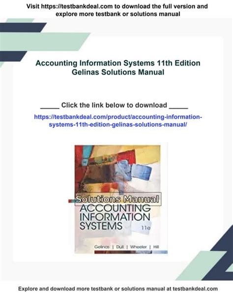 Accounting Information Systems 11th Edition Solutions Manual