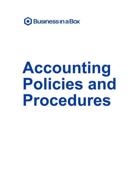 Accounting Policies And Procedures Manual Free