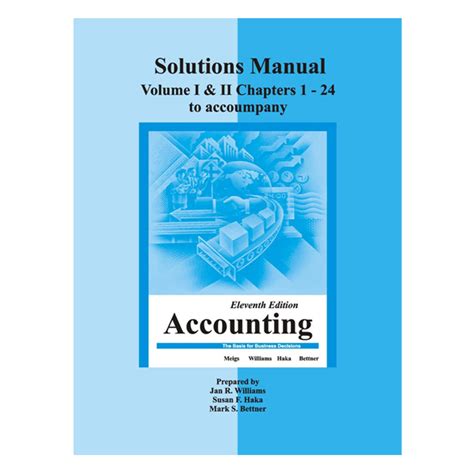 Accounting Robert Meigs 11th Edition Solutions Manual