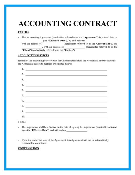 Accounting Services Contract Template