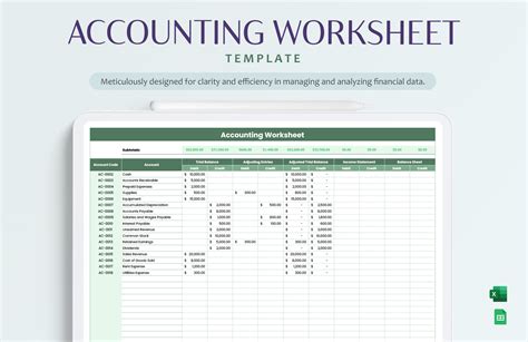 Accounting Worksheet Template