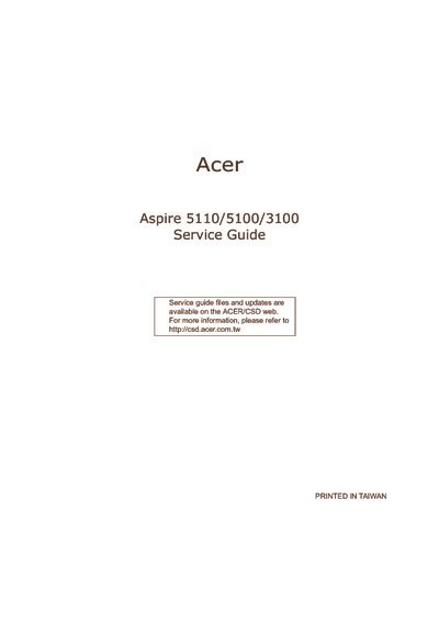 Acer Aspire 5100 Service Manual Download