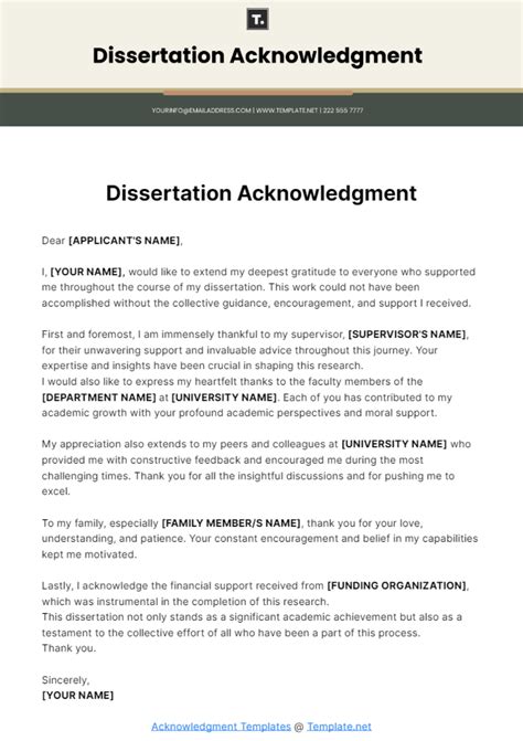 Acknowledgement Dissertation Template