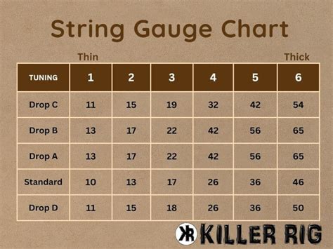 Acoustic Guitar String Gauges Chart