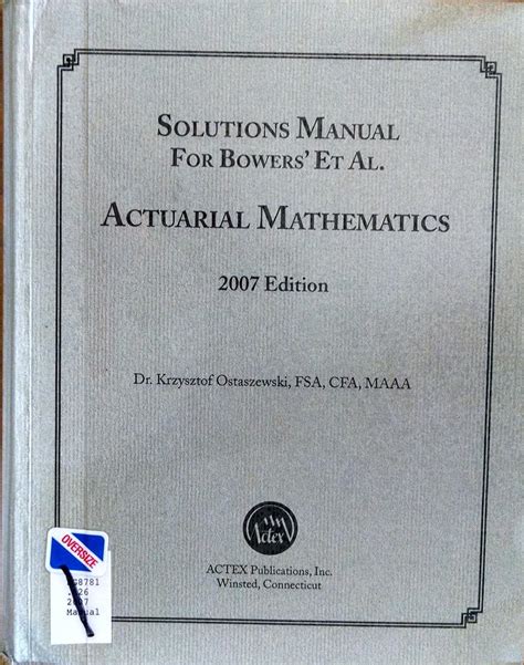 Actuarial Mathematics Bowers Solution Manual