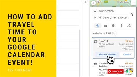 Adding Travel Time To Google Calendar