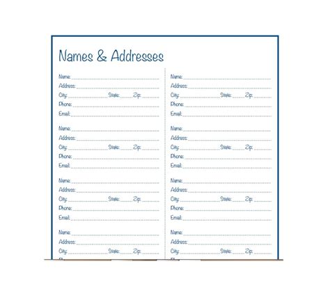 Address Book Template