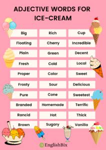 Adjectives Ice Cream: Your Guide to the Sweetest Words