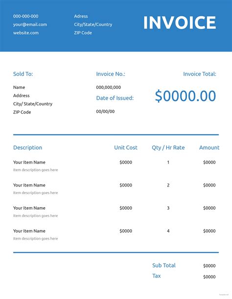Adobe Invoice Template