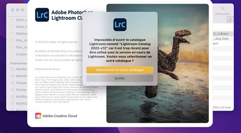 Adobe Lightroom Catalogue Not Found