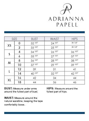 Adrianna Papell Size Chart