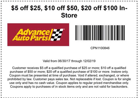 Advance Auto Parts Coupon In Store Printable 2012