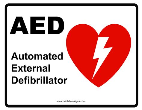 Aed Signs Printable