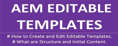Aem Editable Templates