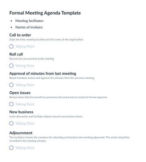 Agenda Email Template