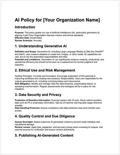 Ai Usage Policy Template