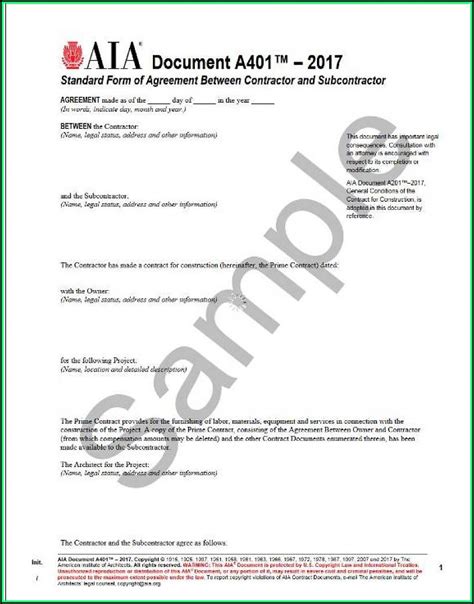 Aia Contract Template