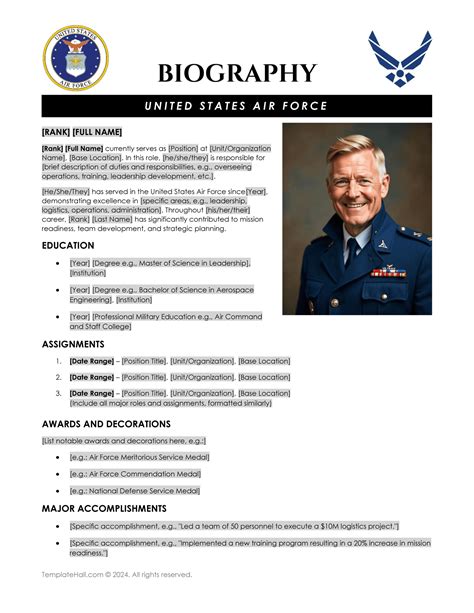 Air Force Biography Template