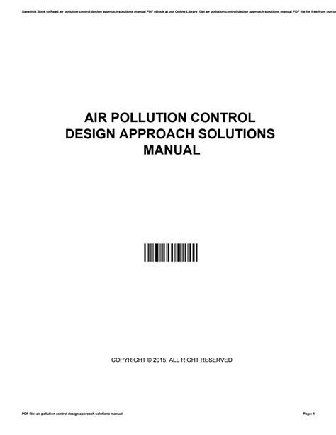 Air Pollution Control Design Approach Solutions Manual