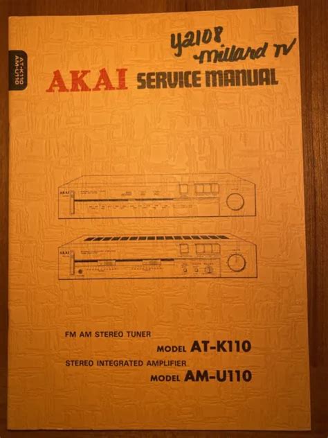 Akai Am Kt110 Fm Tuner Original Service Manual