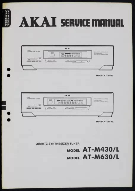 Akai At M430 L At M630 L Quartz Synthesizer Tuner Service Manual