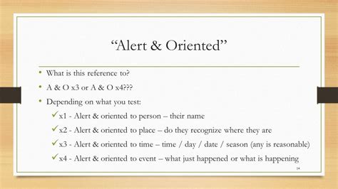 Alert And Oriented Chart