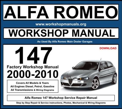 Alfa Romeo 147 Repair Service Manual Free
