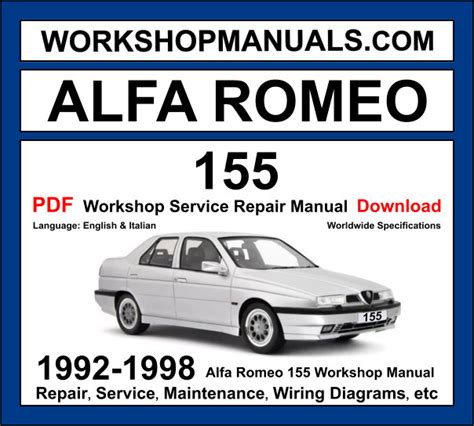 Alfa Romeo 155 1992 1998 Factory Service Repair Manual Pdf