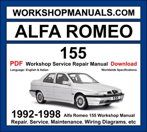 Alfa Romeo 155 1992 1998 Repair Service Manual Pdf