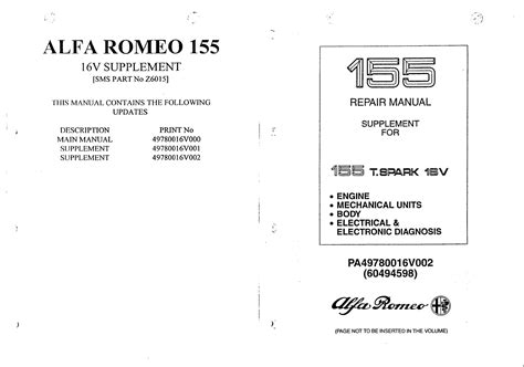 Alfa Romeo 155 1994 Repair Service Manual