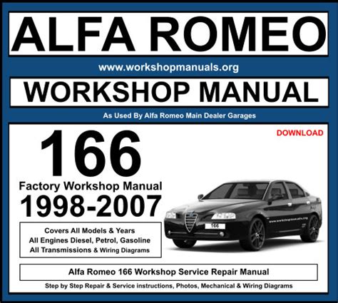 Alfa Romeo 166 E Learn Workshop Manual