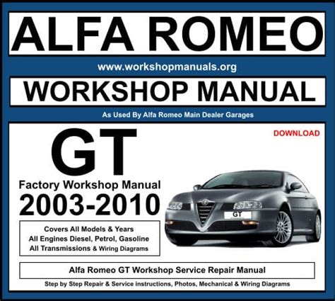 Alfa Romeo Gt Workshop Repair Service Manual Download