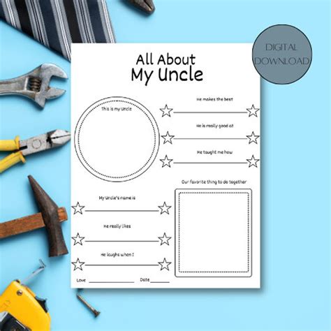 All About My Uncle Free Printable