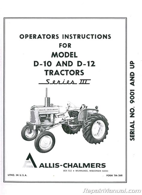 Allis Chalmers D10 D 10 Series Iii D12 D 12 Series Iii Tractor Service Repair Manual Download