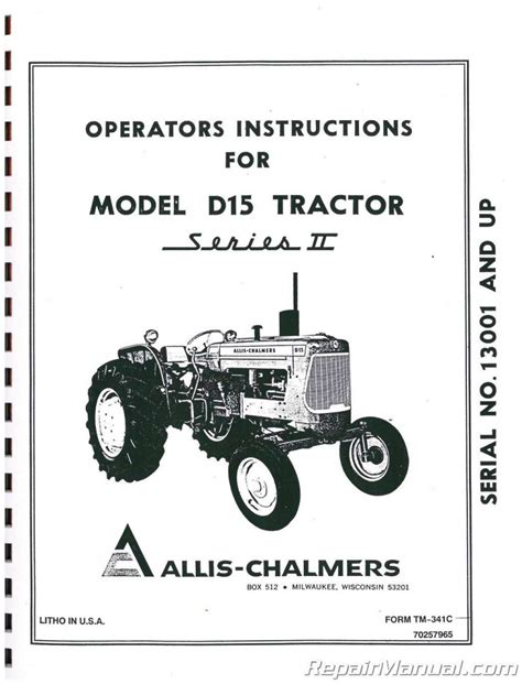 Allis Chalmers D15 Series 2 Service Manual Download