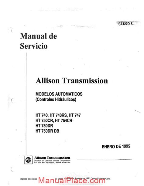 Allison Ht700 Series Service Manual