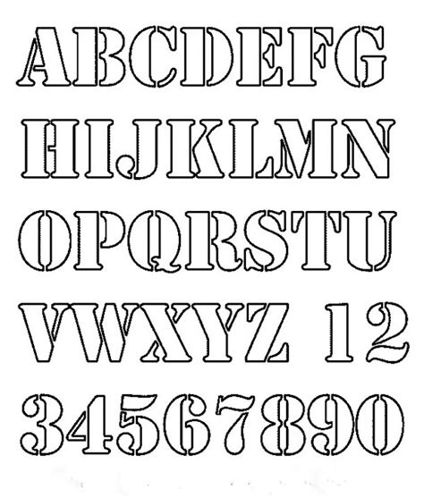 Alphabet Stencil Template