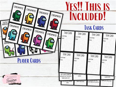 Among Us Task Cards Printable