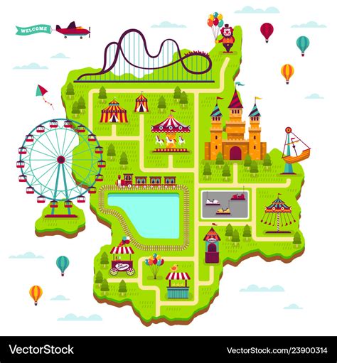 Amusement Park Map Template