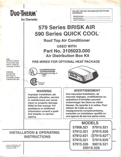 Analog Control Kit Wiring Diagram Duo Therm 3106481