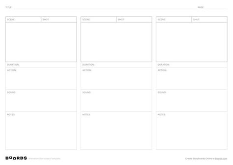 Animation Storyboard Templates