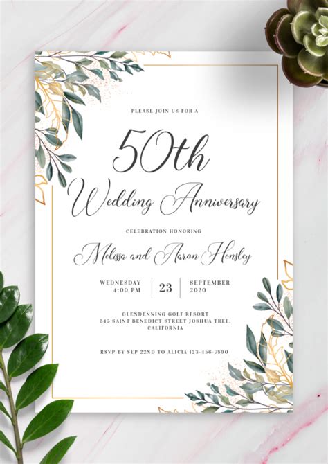 Anniversary Party Invitations Templates Free