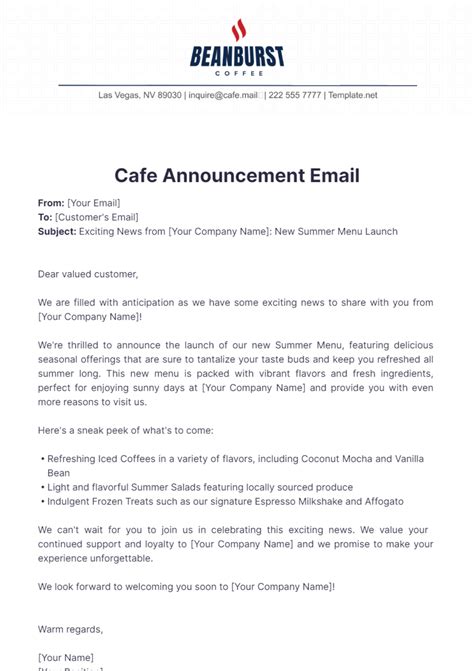 Announcement Email Template