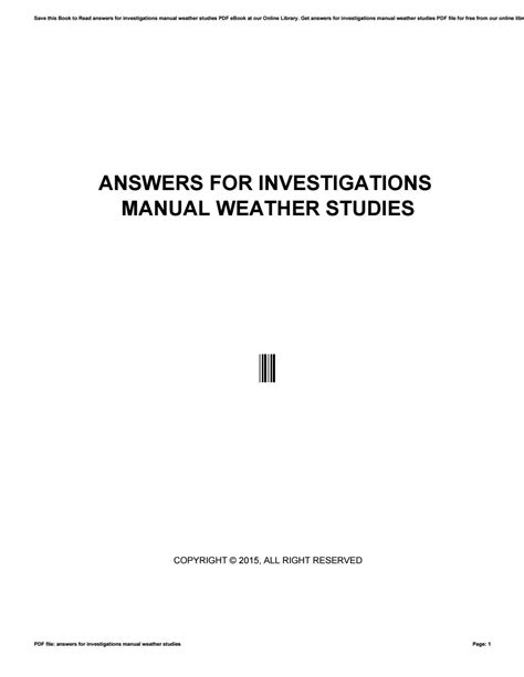 Answers To 1b 2 Investigations Manual Weather Studies