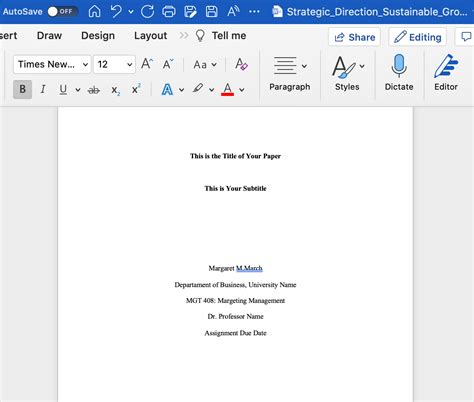 Apa Style Template Microsoft Word