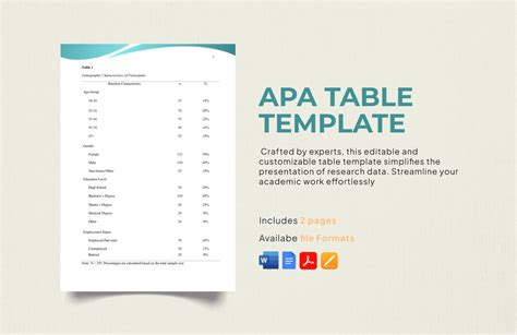 Apa Table Template