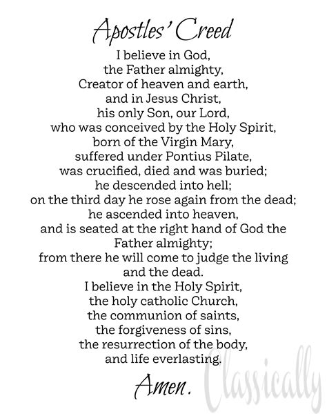 Apostles Creed Printable