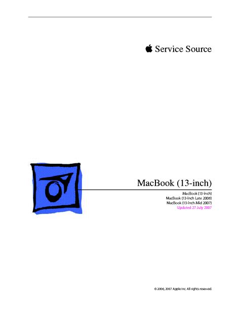 Apple Macbook 13 Inch 2006 Service Repair Manual